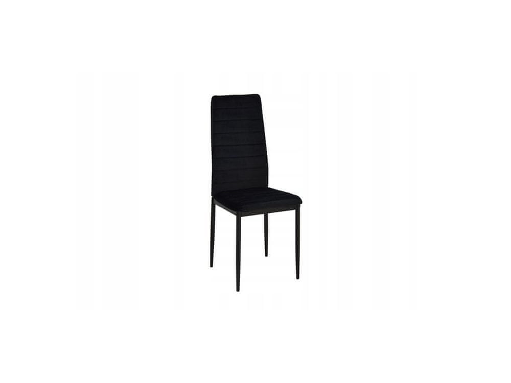ShopJK Jedálenská stolička velvet black - čierna